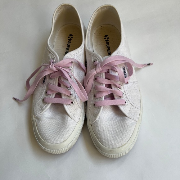 Superga Sneakers Runners Canvas Low Top Lace Up White Size 40 US 9 Womens - Picture 4 of 9